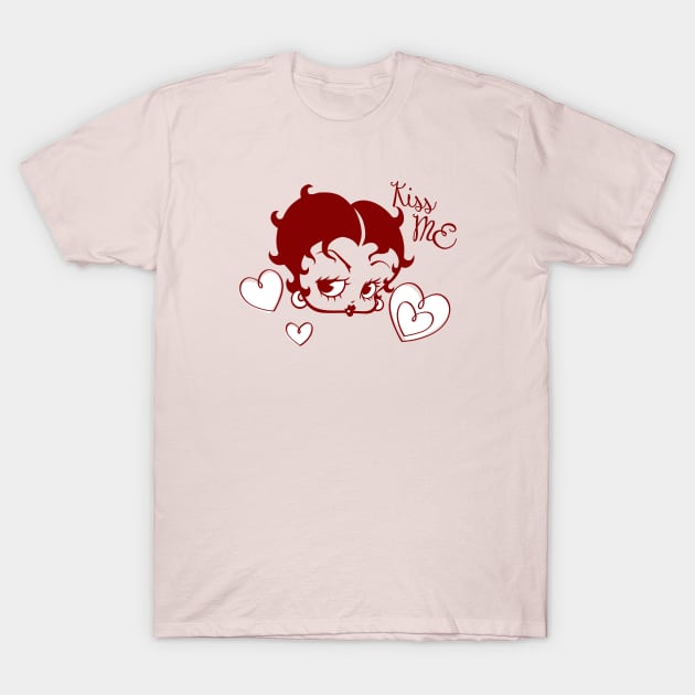 BETTY BOOP - kiss me it's Valentine's day T-Shirt by KERZILLA